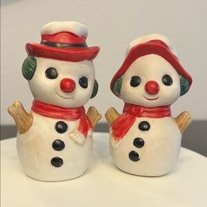 Vintage 80’s Artmark Mr. N Mrs. Snowball Salt & Pepper Shakers , Taiwan